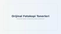 Orjinal Fotokopi Tonerleri